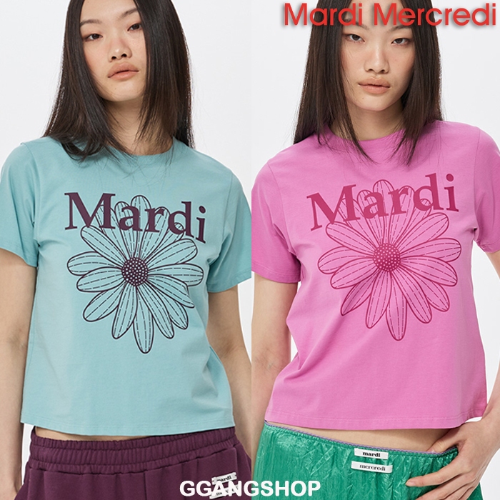 (จัดส่งพรุ่งนี้) MARDI MERCREDI แท้ | ส่งตรงจากกรุงเทพ สําหรับผู้หญิง SLIM TSHIRT FLOWERMARDI BLOSSOM ALL COLOR ggm012