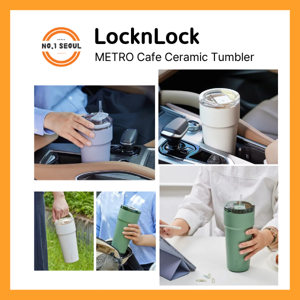 [LocknLock] METRO Cafe Top Handle Ceramic Tumbler (710/900/1200ml)