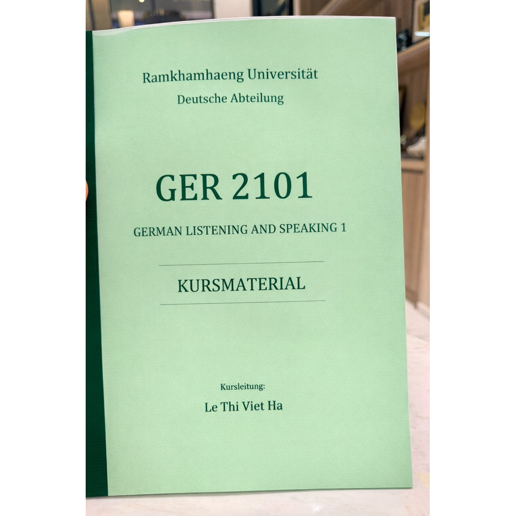 การฟังและการพูดภาษาเยอรมัน GER 2101 – German Listening and Speaking 1