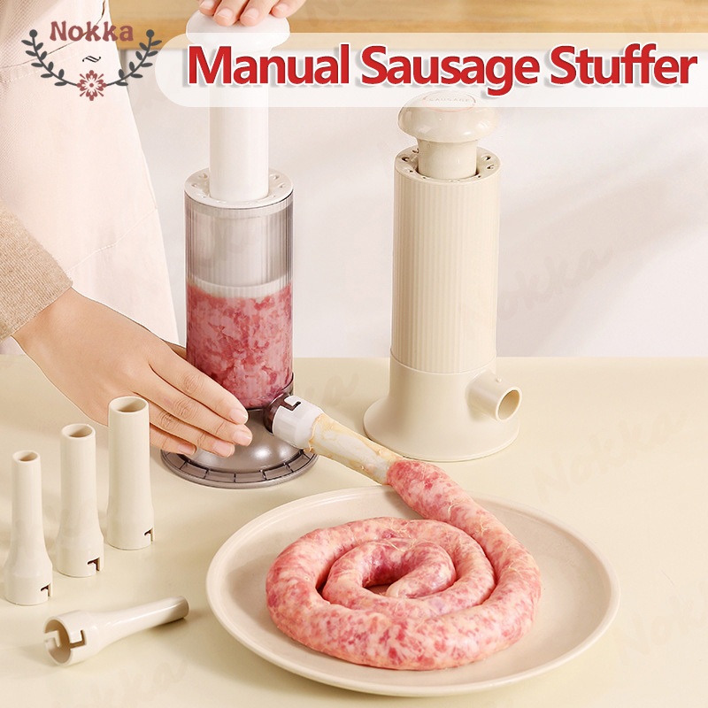 SGManual Sausage Stuffer Machine Sausage Made Tools Meat Stuffer Filler Maker พร้อมหลอดบรรจุ 4 หลอด
