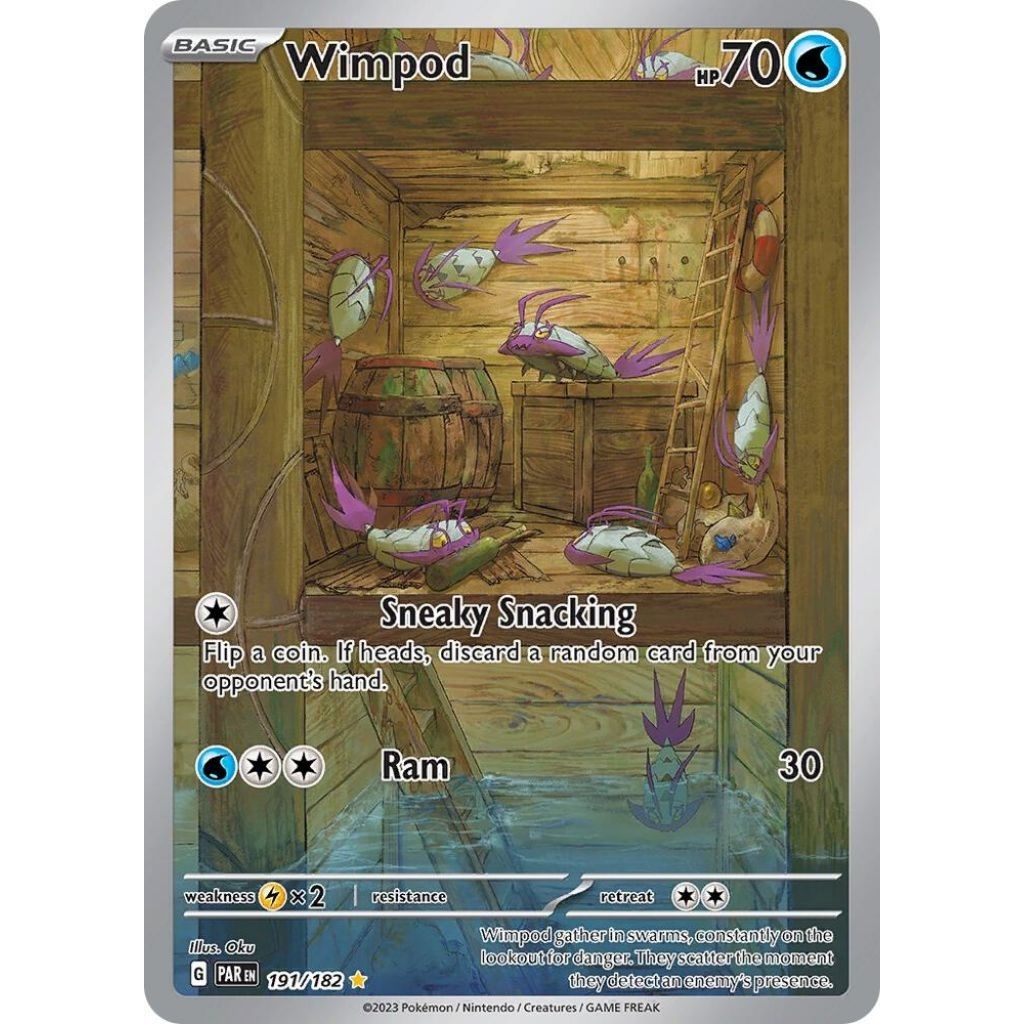 Wimpod 191/182 SV04:PAR Paradox Rift ภาพประกอบ Singles Pokemon TCG Trading การ์ดเกม
