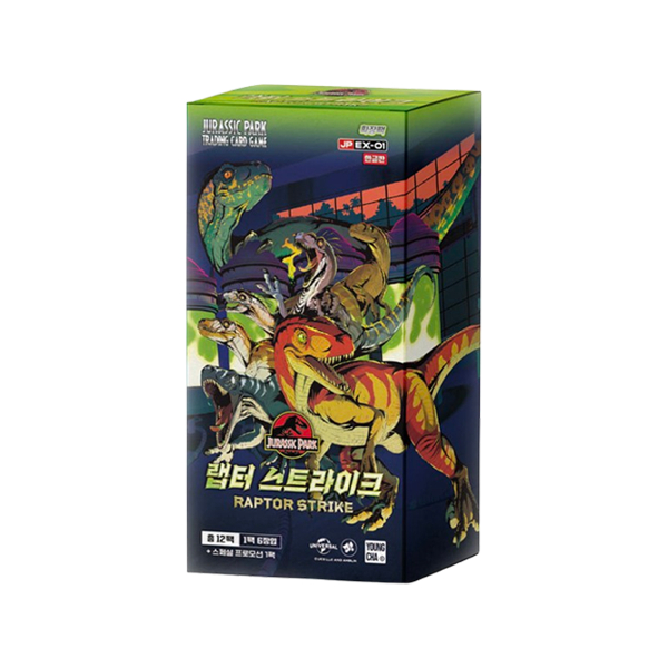 [JURASSIC PARK] TCG Card Expansion Pack – EX-01 Raptor Strike (เวอร์ชั่นเกาหลี) |  Sealed Booster Box / การ์ดเกมเทรดดิ้ง