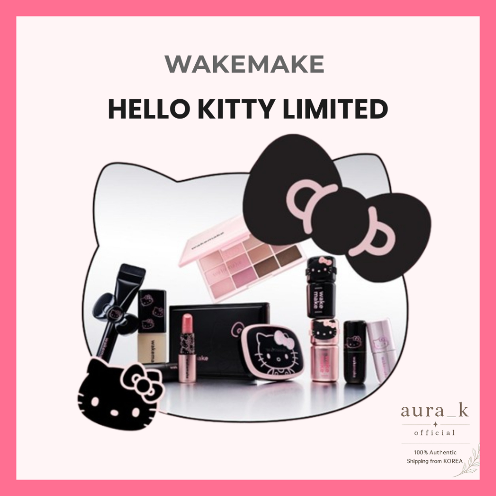 WAKEMAKE [HELLO KITTY] Black Edition (11 รายการ) แต่งหน้าเกาหลี Limited Kbeauty Lip Eye Shadow ฯลฯ