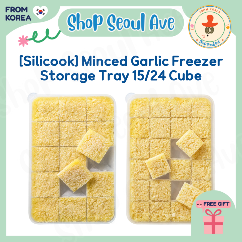 [SILICOOK] ถาดแช่แข็ง Garlic Portion Korea, เก็บอาหารสับ 15Cube / 24Cube