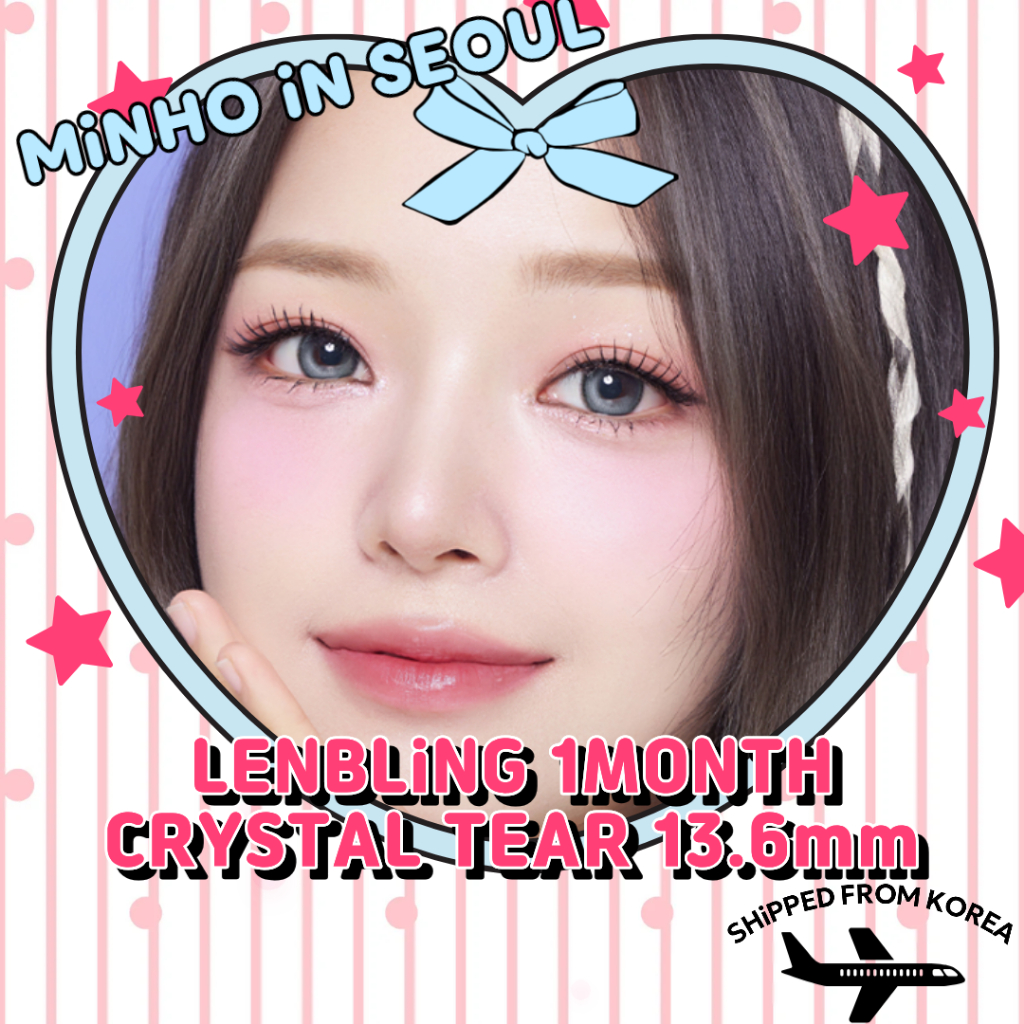 LENBLING CRYSTAL TEAR Blue Olive Brown คอนแทคเลนส์ 3 สีรายเดือน| G.DIA 13.6 มม. K-Beauty Sunmuse เลน