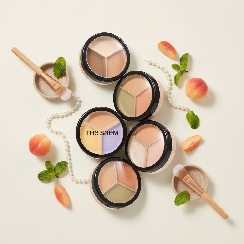 THE SAEM Cover Perfection Triple Pot Concealer, 3-in-1 ปกปิด/รัดตัว/คอนทัวร์