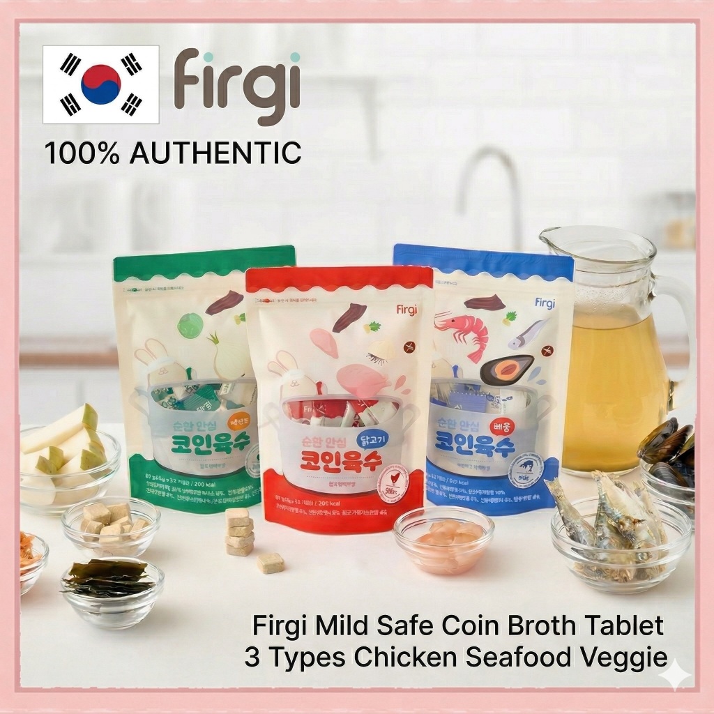 [KOREA] Firgi Mild Safe Coin Broth Tablet 3 Types Chicken Seafood Veggie (+ของแถม)