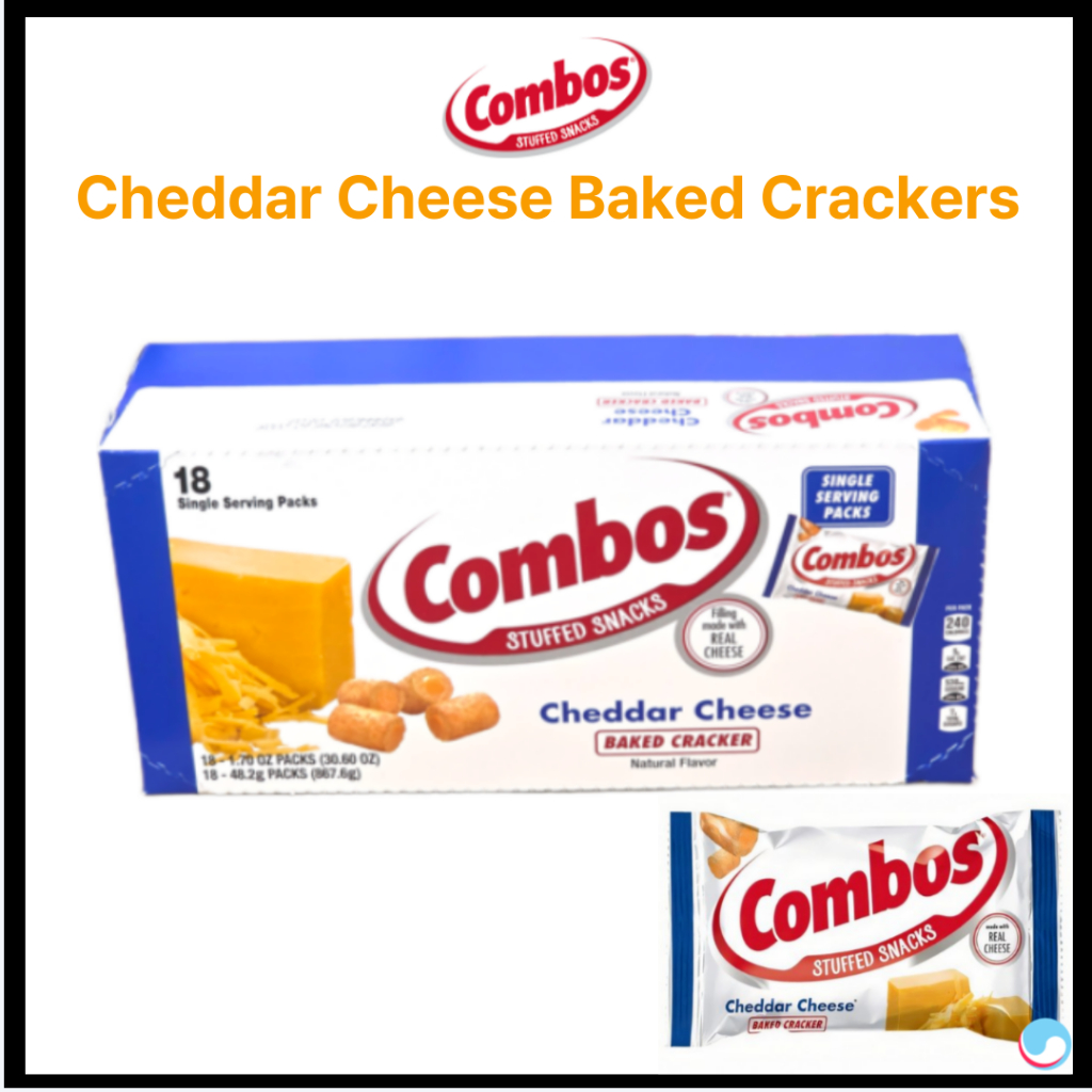 Combos Cheddar Cheese แครกเกอร์อบขนม Finger Food 178g / 867g