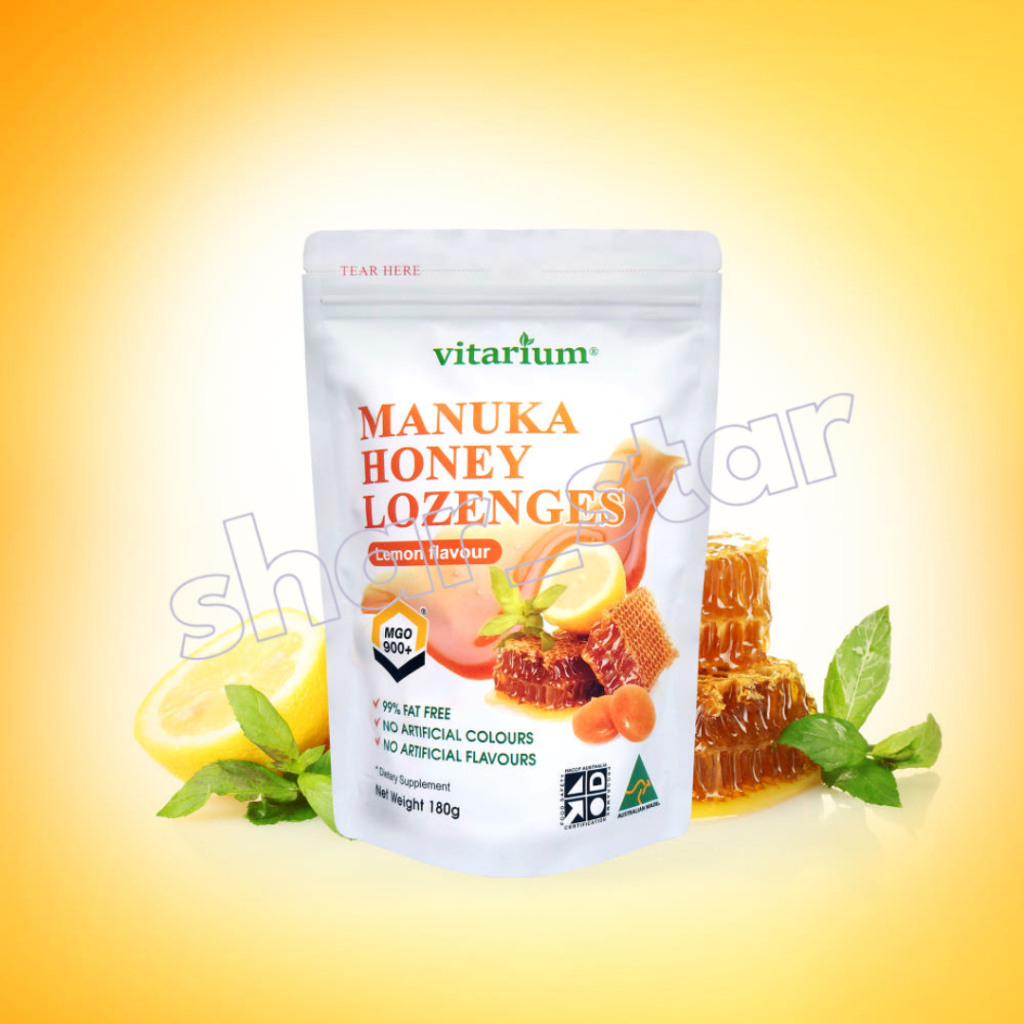 Vitarium Australia Manuka Honey Lozenges 180g MGO900 – ลูกอมดูแลคอบริสุทธิ์