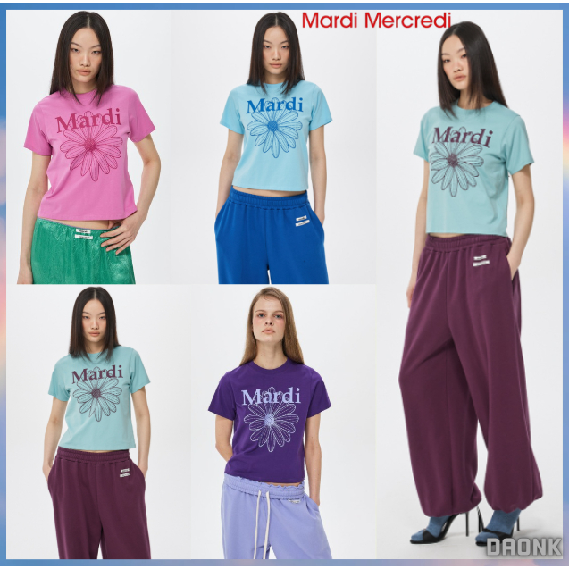 [ MARDI MERCREDI ] SLIMสลีมทีเชิร์ตพิมพ์ลายดอกไม้ มาร์ดี้ เมอร์ครเดีย ไซส์อก 34~35 นิ้ว แท้ 100% หลากหลายสี