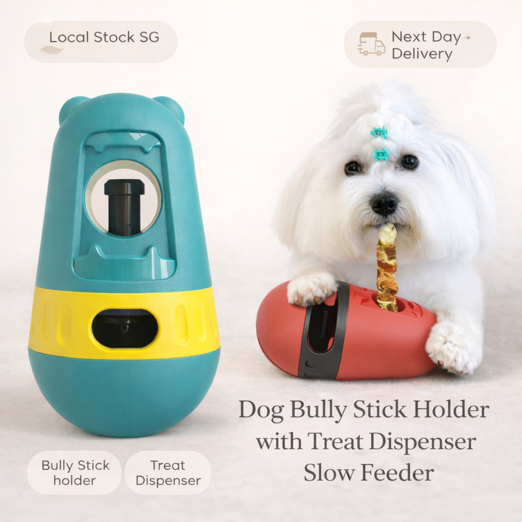 Dog Bully Stick Holder พร้อม Treat Dispenser Slow Feeder ปริศนาของเล่น Anti-Chking