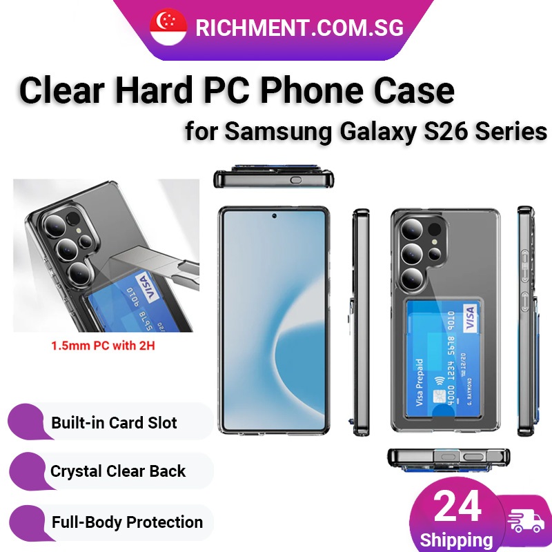 SG SELLER RICHMENT Clear Card Slot เคสโทรศัพท์สําหรับ Samsung Galaxy S26 5G / S26 Plus / S26 Ultra ก