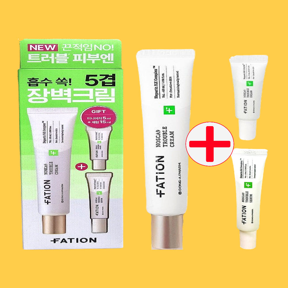[1+2] FATION Nosca 9 Trouble Cream 45ml +5ml Cream+5ml เซรั่ม