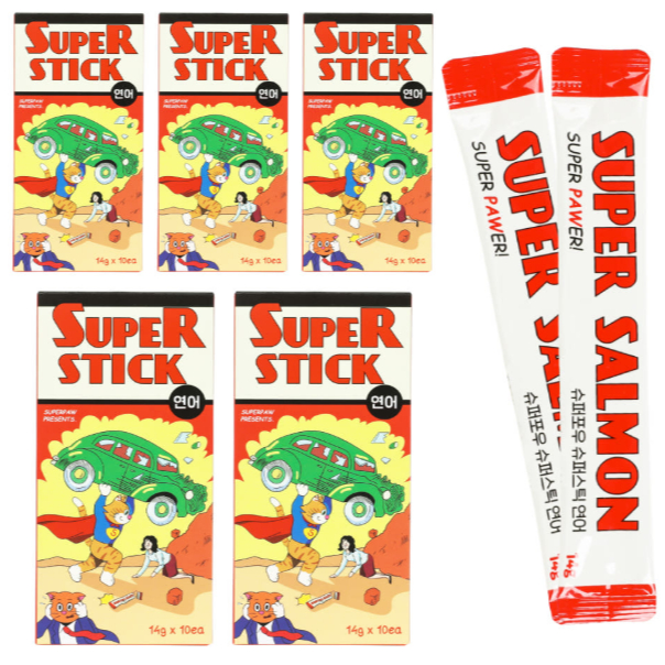SuperPaw Super Stick Dog & Cat Lickable Treat Salmon & Chicken 140g (14g x 10) x 5 กล่อง