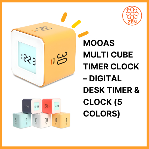 MOYAS MULTI CUBE TIMER CLOCK – DIGITAL DESK TIMER & CLOCK (5 สี)
