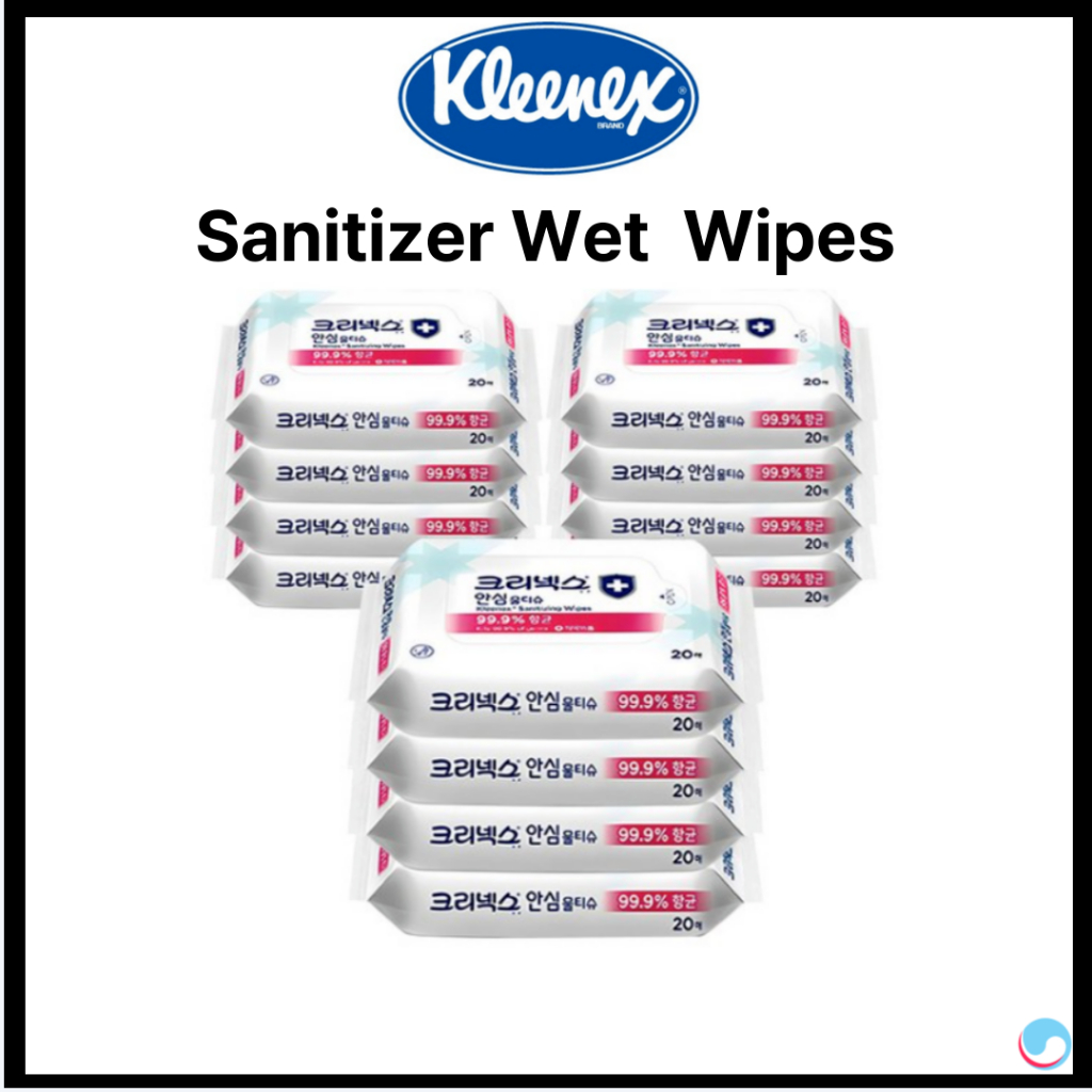 Kleenex Sanitizing Wipes /ทิชชู่เปียกเจลทําความสะอาดมือแบบพกพา