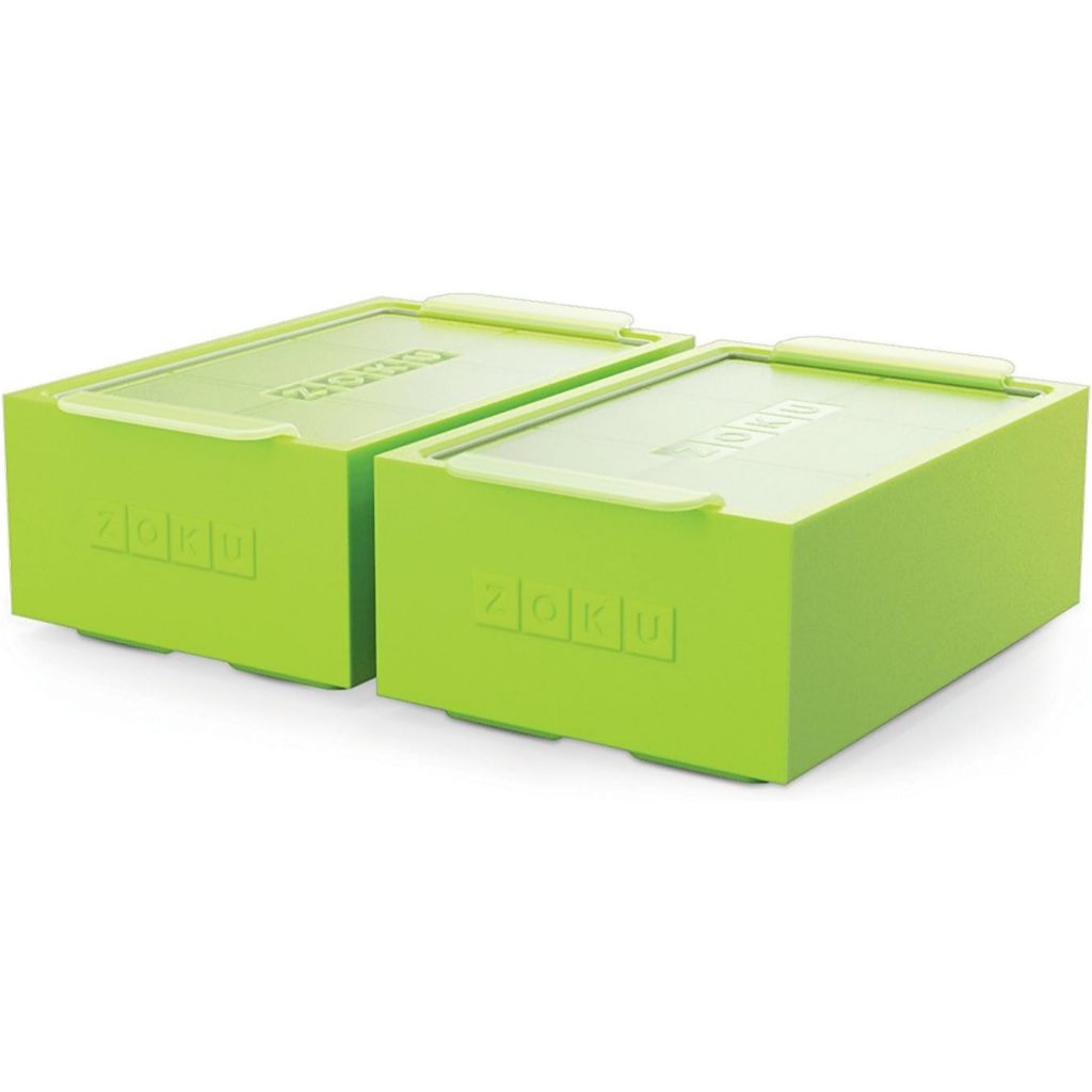 Zoku ZK136 Jumbo Ice Trays ชุด 2 ชิ้น สีเขียว ถอดง่าย ได้ ไม่ต้องซัก แม่พิมพ์ซิลิโคนที่ยืดหยุ่นเป็นพ