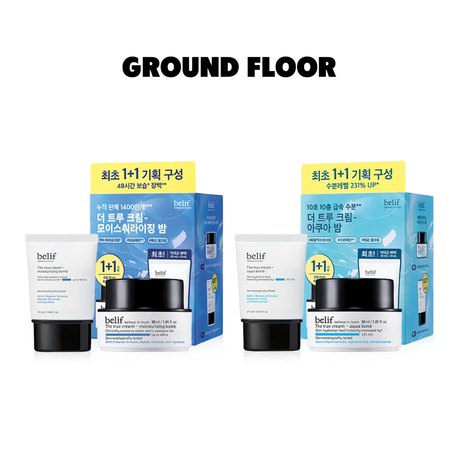 [60ML Ver.]Belif THE TRUE CREAM MOISTURIZING BOMB/AQUQ BOMB DOUBLE EDITION(30ML+30ML)