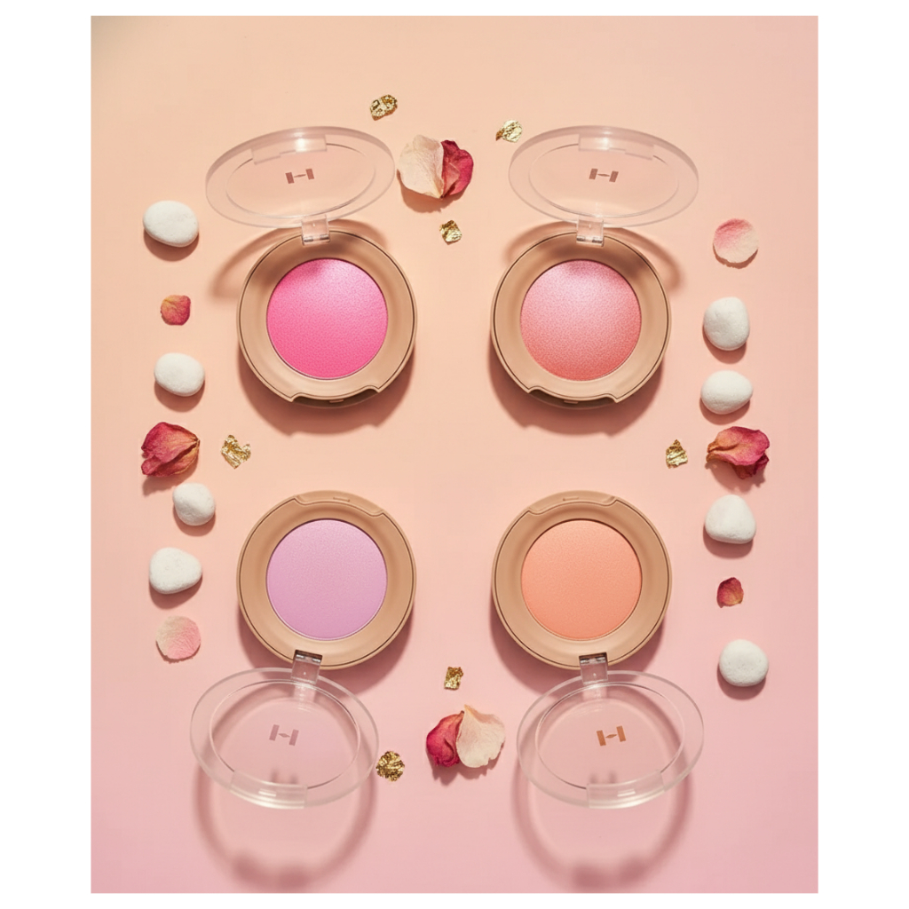 Hince True Dimension Glow Cheek 4 สี, Natural Radiant Blush & Highlight Finish