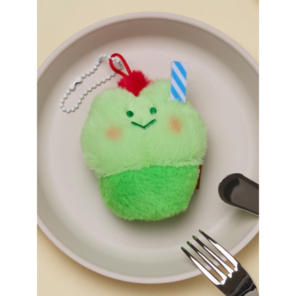 LINE FRIENDS minini lenini MELON SODA PLUSH KEYRING DESERT CAFE