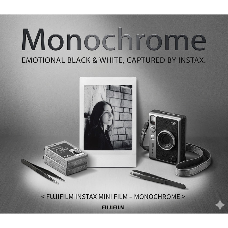 [Fujifilm] Instax Mini Film Monochrome - ฟิล์มสําเร็จรูปสีดําและสีขาวสําหรับ Instax Mini 12 11 9 40 