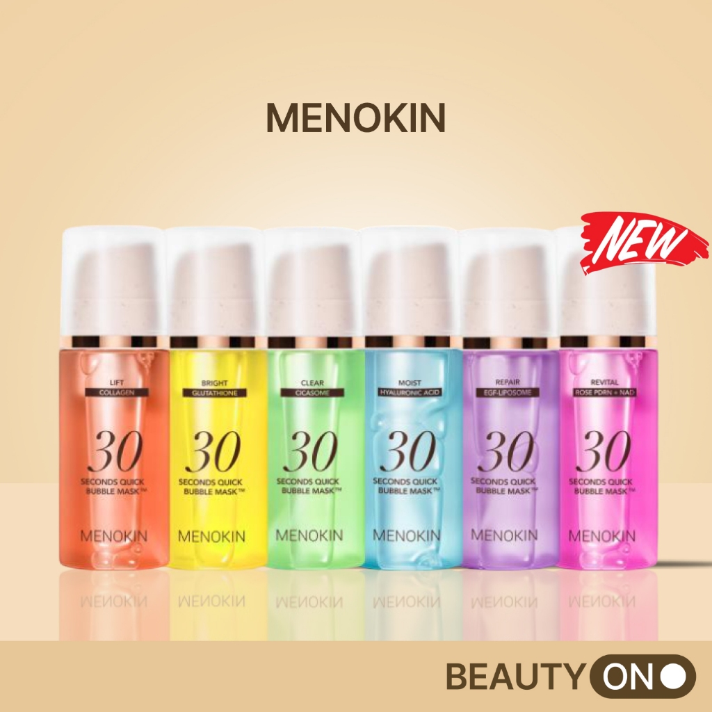 [MENOKIN] 30 Seconds Quick Bubble Mask 95ml (Revital,Lift,Bright,Moist,Repair,Clear) | Instant Glow, Collagen, Cica, Hyaluronic, Glutathione