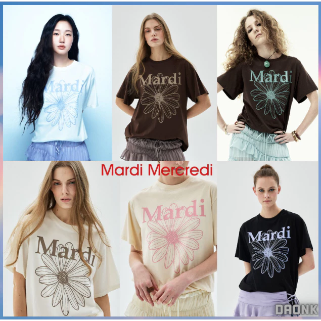 สีใหม่ [ MARDI MERCREDI ] TSHIRT FLOWERMARDI 5COLOR KOREA ของแท้ 100%