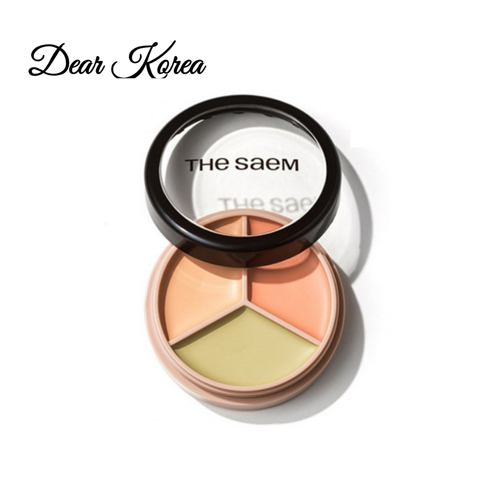 THE SAEM Cover Perfection Triple Pot คอนซีลเลอร์ 14g K-Beauty 3 สี Correct Contour Tone Up