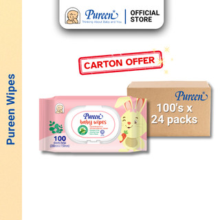 Pureen Baby Scented Pink Wipes 100s x 24 Packs Carton Sale