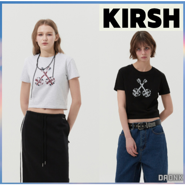 [ KIRSH ] Union Jack Crop T-Shirt 2color korea แท้ 100%