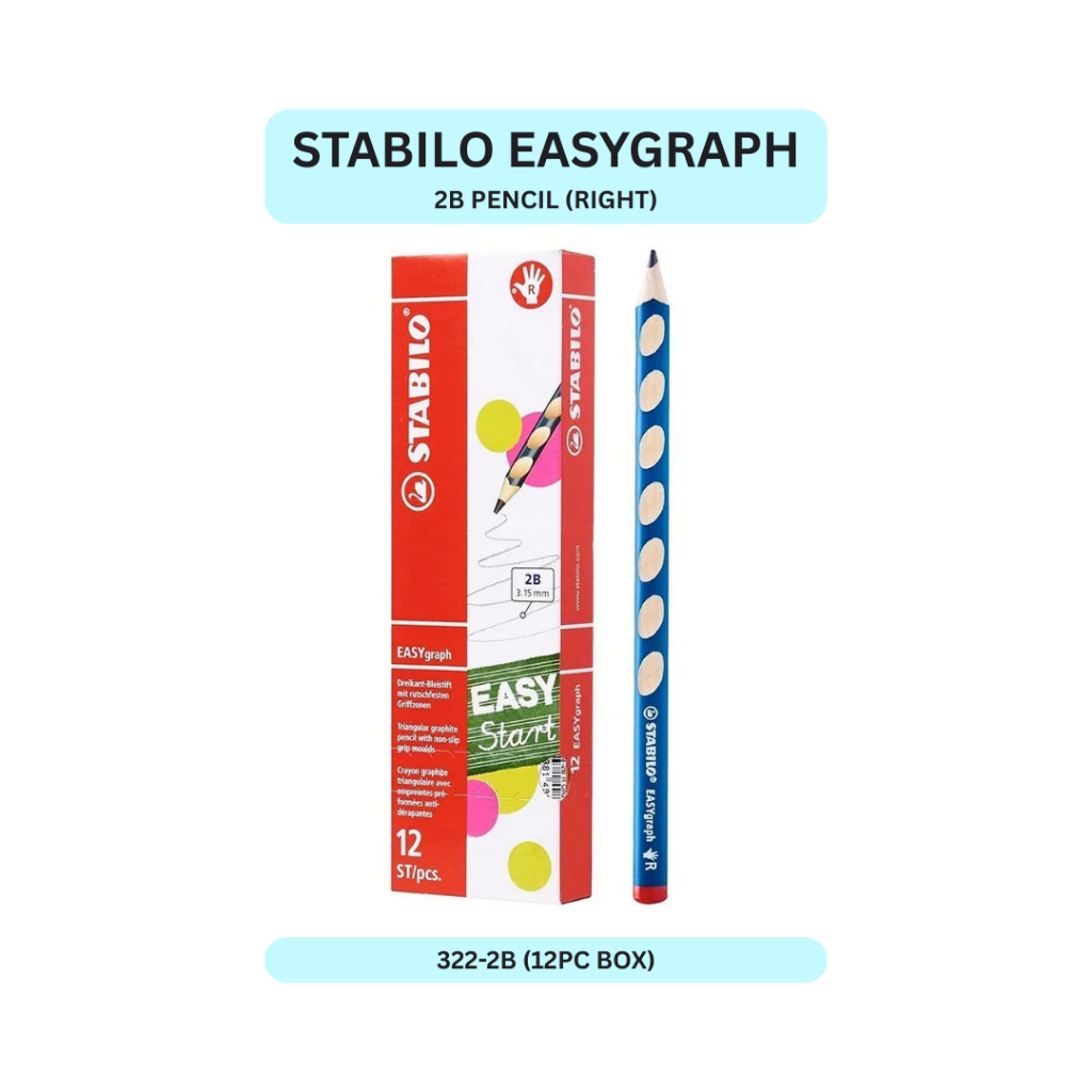 STABILO EASYGRAPH 2B PENCIL (ขวา) -322-2B (12PC BOX)