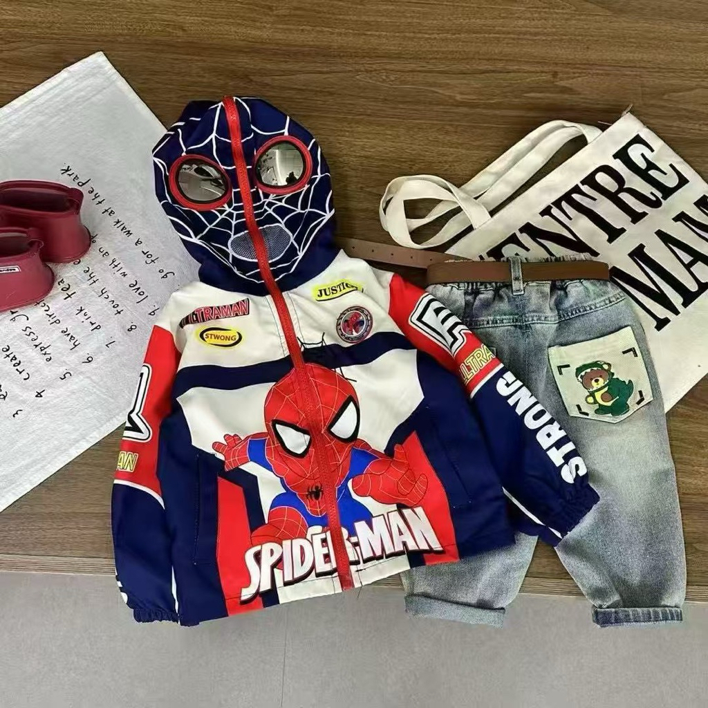 Spider-Man Kids Windbreaker Jacket Zip Hoodie 2–10 Avengers SG SELLER