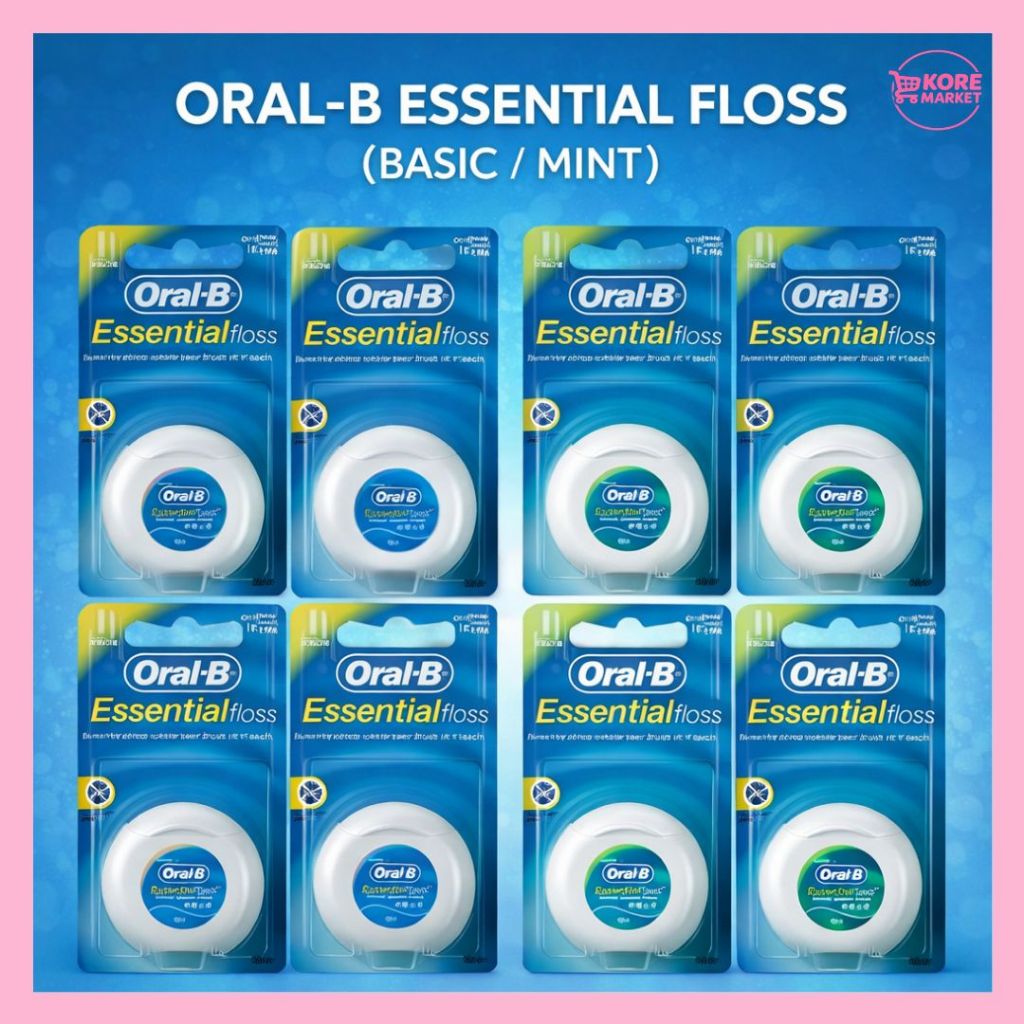 ORAL-B ESSENTIAL FLOSS (BASIC / MINT) – WAXED DENTAL FLOSS 4PCS SET