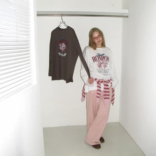 [RONRON] Vintage Double Ribbon Long Sleeve / 2colors
