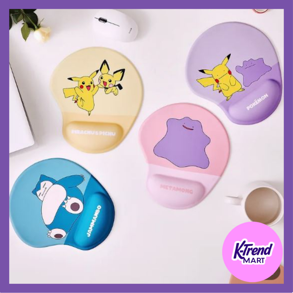 Pokemon Gel WRIST Rest Mouse Pad Pikachu Ditto Snorlax Ergonomic WRIST Support Cushion Non Slip