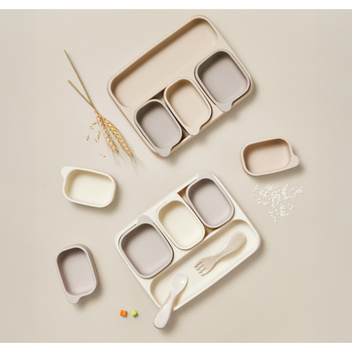 [Richell] TLI Soft Weaning Plate & Bowl Set - Self-Feeding Training / BPA Free / ไมโครเวฟ & เครื่องล