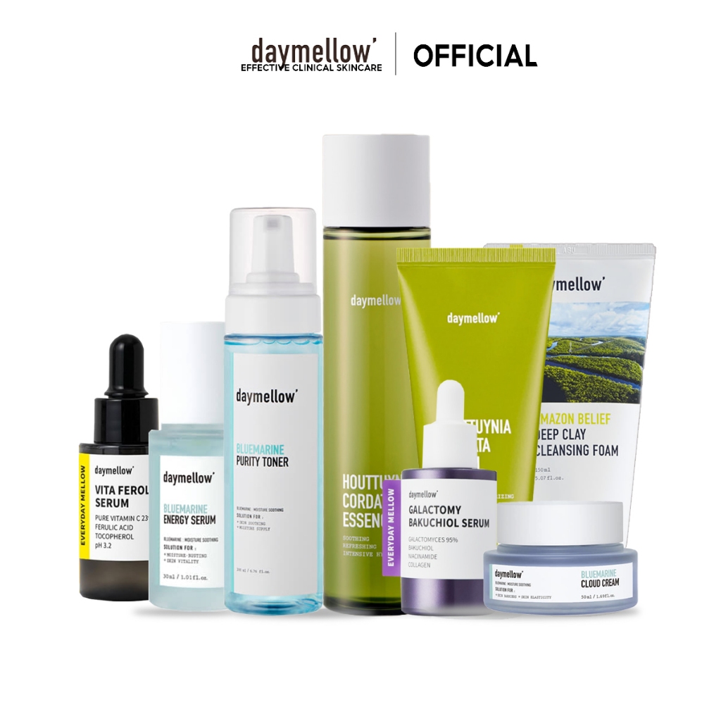 Daymellow PDRN Panthhenol Calming Barrier Cream/Wrapping Mask/Essence Toner/Bakuchiol Serum/