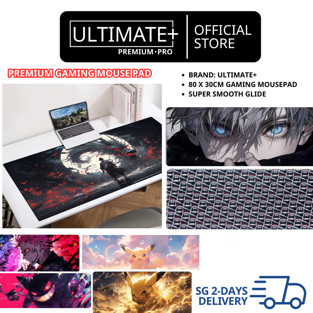 (SG) แผ่นรองเมาส์สําหรับเล่นเกมขนาดใหญ่ SG60 / อะนิเมะ / ศิลปะ 800x300 มม. ไอเดียสํานักงาน