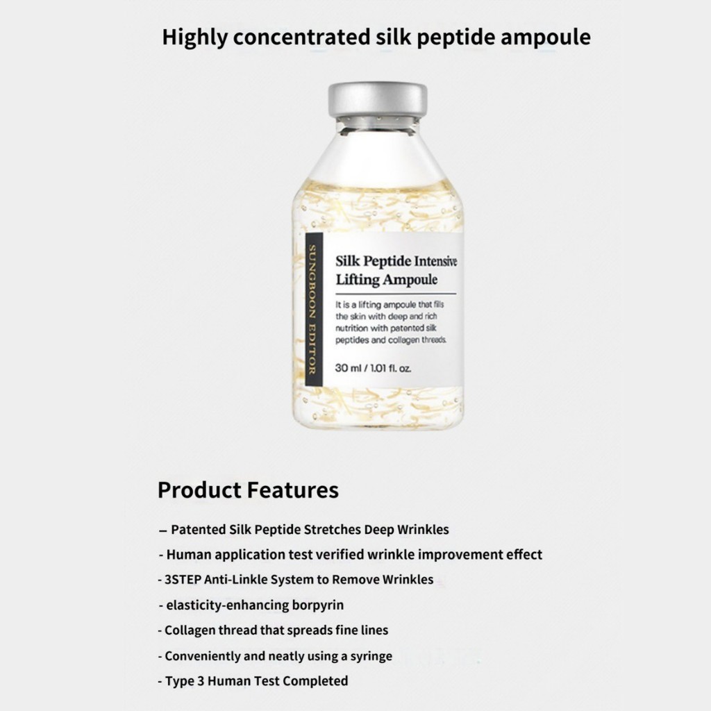 [SUNGBOON EDITOR] Silk Peptide Double Lifting Ampoule  | แอนตี้-เอจจิ้ง ไฮเดรติ้ง แอนด์ นูริชชิ่ง เฟซ เซรั่ม | ส่งจากเกาหลี ราคา ถูกที่สุด ดีลบีเคเค แกลเลอรีภาพที่ 2