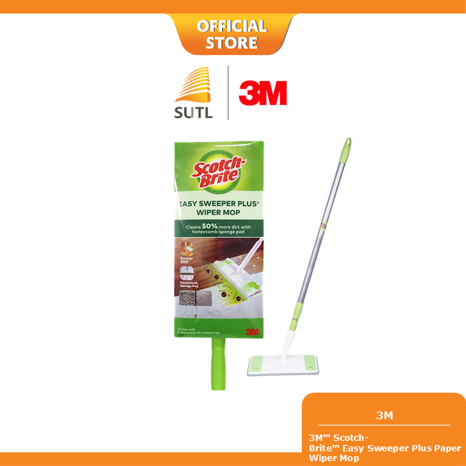3M Scotch-Brite Easy Sweeper Plus ไม้ถูพื้นแบบกระดาษ รีฟิล 1 ชิ้น/แพ็ค สําหรับทําความสะอาดพื้นบ้าน