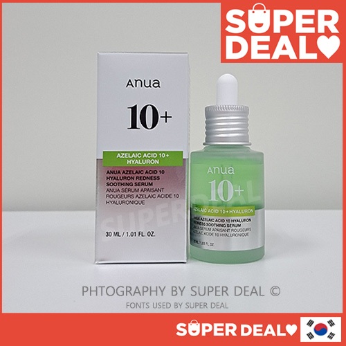 [ผู้ขายเกาหลี] [ANUA] Azelaic 10 Hyaluron Redness Soothing Serum 30ml
