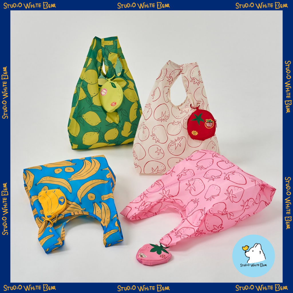 [eft] Market Bag Large & Pouch Set - Tomato / Strawberry / Banana / Lime