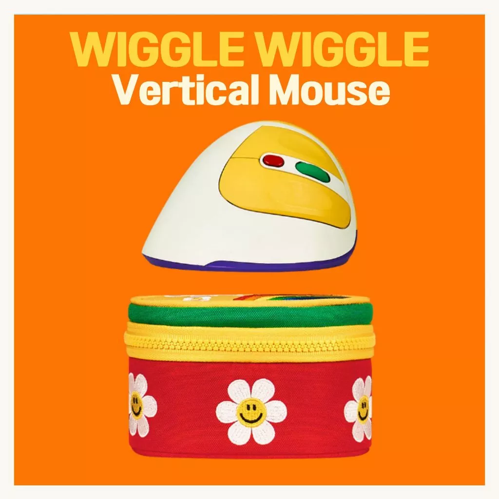 [Wiggle Wiggle] เมาส์แนวตั้ง, ABKO x Wiggle เมาส์แนวตั้งตามหลักสรีรศาสตร์ไร้สายน่ารักพร้อมกระเป๋า – สีงาช้าง, เมาส์ทรงตั้ง ช่วยลดความเมื่อยล้าจากการจับเม้าส์
