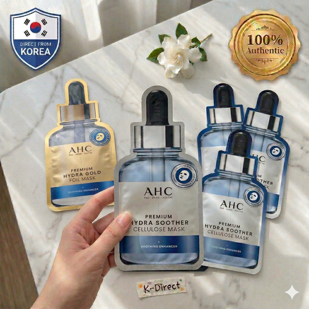 [ของแท้ 100% ]AHC Premium Hydra B5 Soother Mask 5 แผ่น