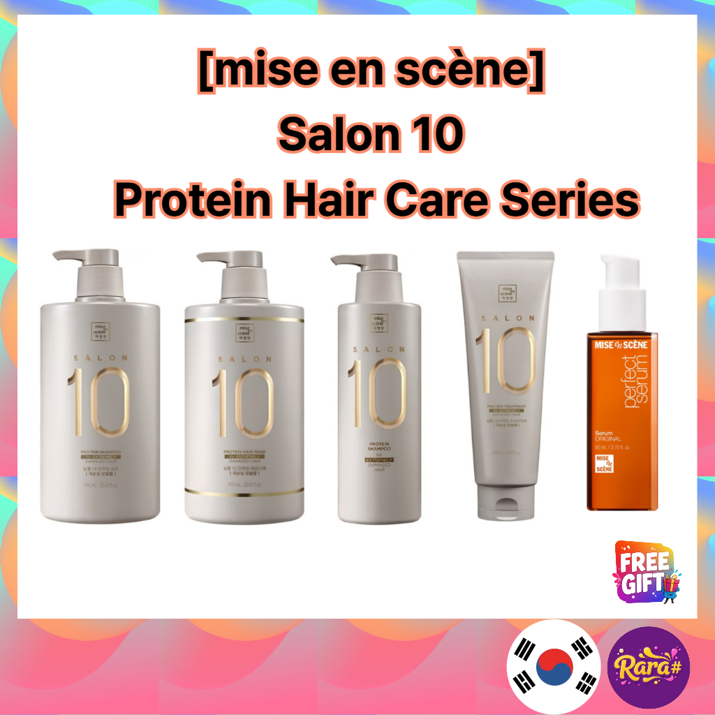 [ฉากมิสทีน] salon 10 Protein Shampoo,Protein Essence Packs, ทรีทเมนท์โปรตีน, เซรั่มบํารุงผมดั้งเดิม