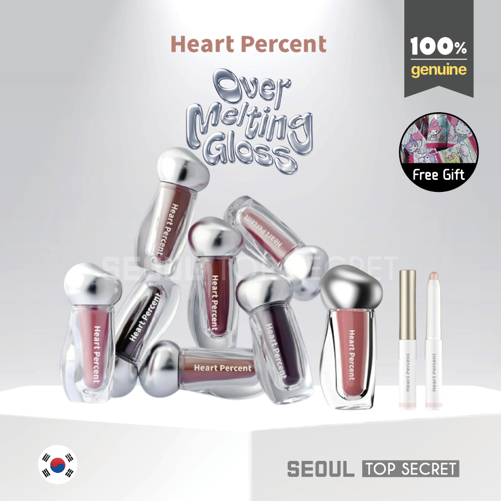 [Heart Percent] Dot On Mood Over Melting Gloss 3.8g (8 สี) + Lip Lighter