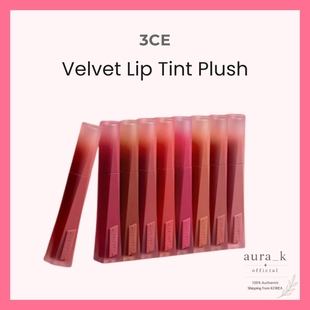 3CE Velvet Lip Tint Plush (15 สี) ลิปสติก Velvet Lipmakeup แต่งหน้าเกาหลี Long Lasting Kbeauty