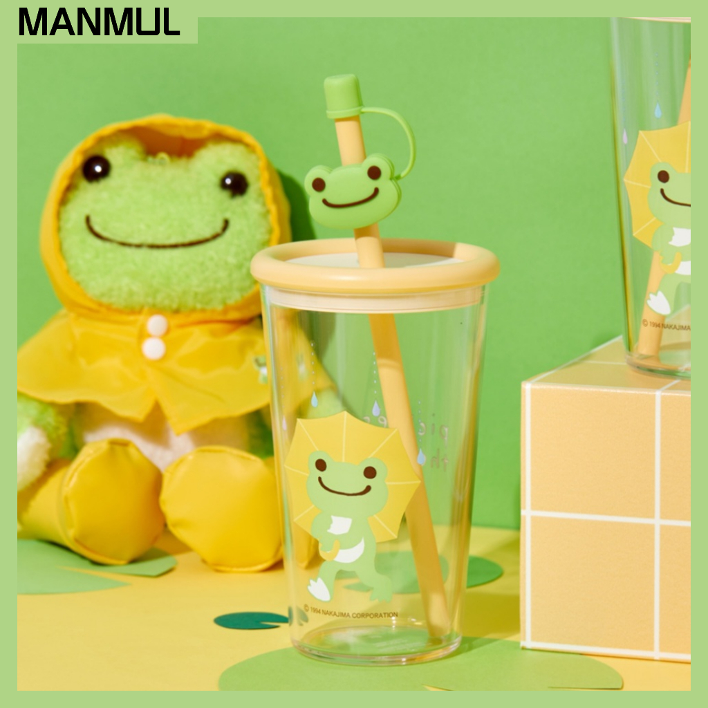 [ของแท้] Pickles the Frog แก้วน้ำหลอด 500ml | พร้อมฝาหลอดแบบสุขอนามัย | แก้วลายคาแรคเตอร์ ใช้ได้ทุกวัน