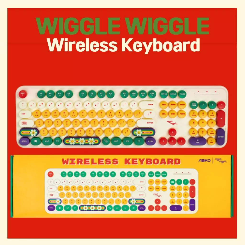คีย์บอร์ดไร้สาย ABKO Wiggle Wiggle 2.4GHz USB 106 ปุ่ม
