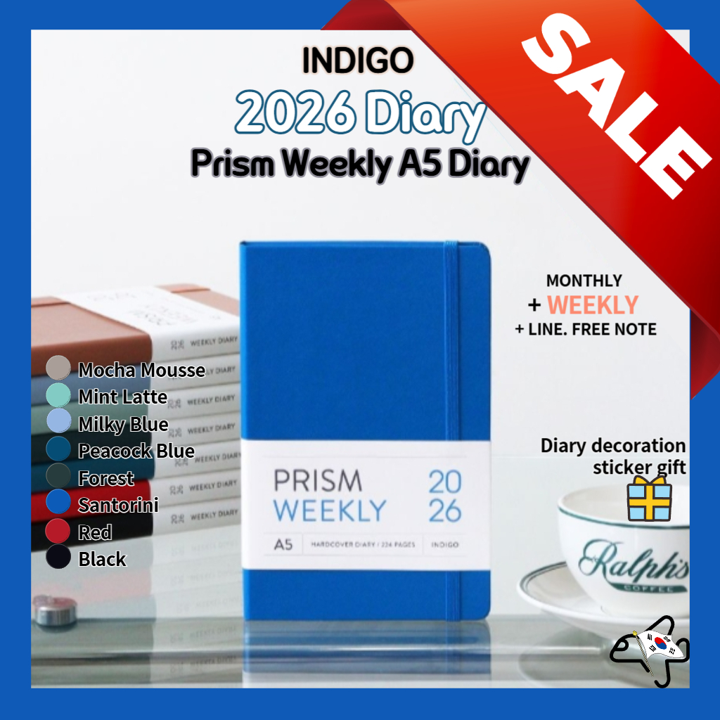 2026 Indigo Prism Weekly A5 Diary/Weekly Planner/ Indigo Planner/เกาหลี 2026 ไดอารี่
